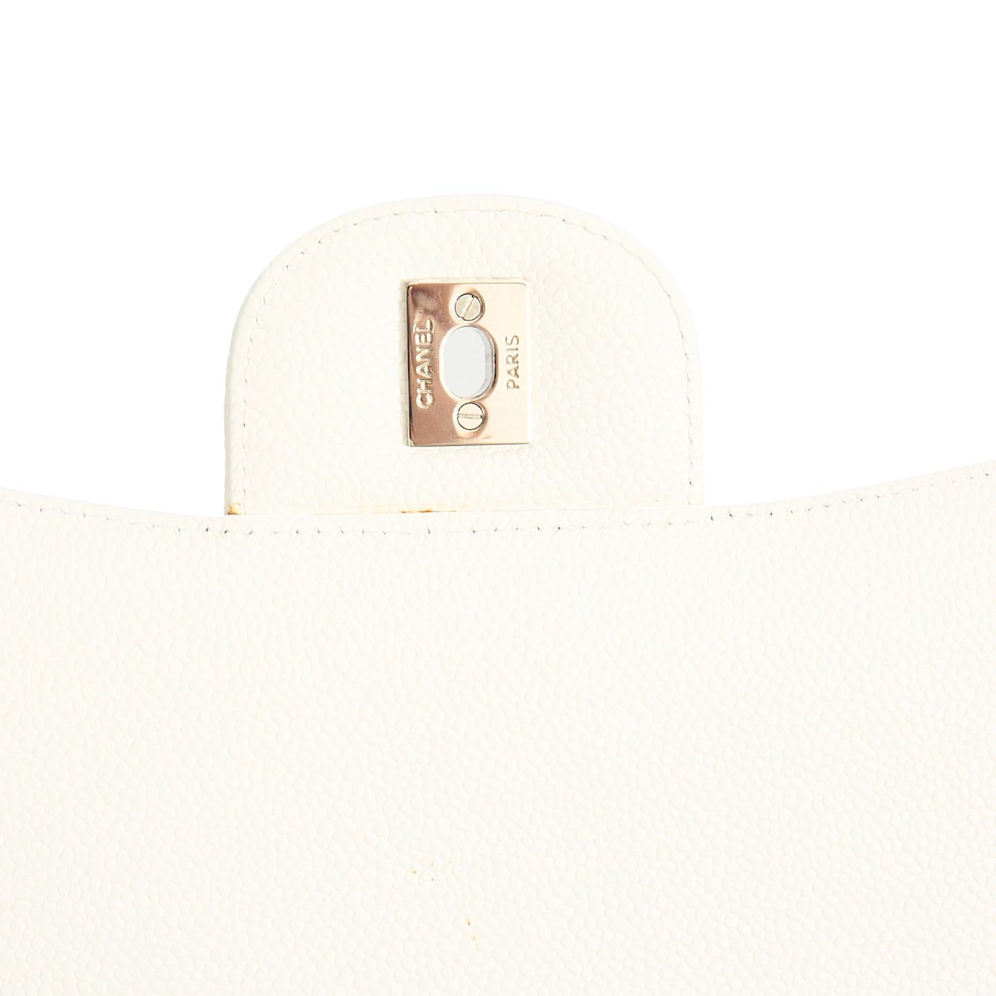 Chanel Shoulder Bag Classic - Maxi in White, Caviar Leather — Alternate View 10