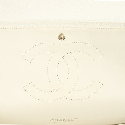 Chanel Shoulder Bag Classic - Maxi in White, Caviar Leather — Alternate View 11