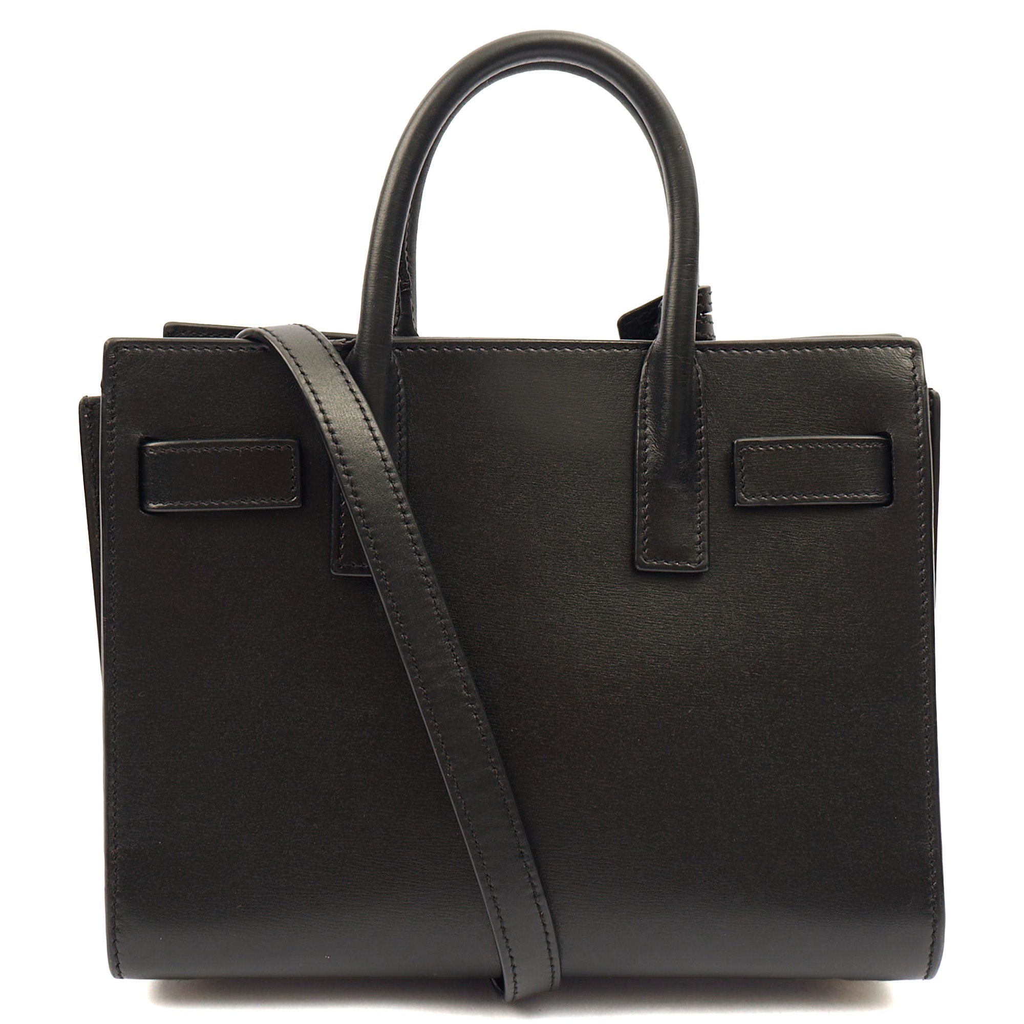 Saint Laurent Cross Body Sac de Jour Baby in Black, Leather — Back View