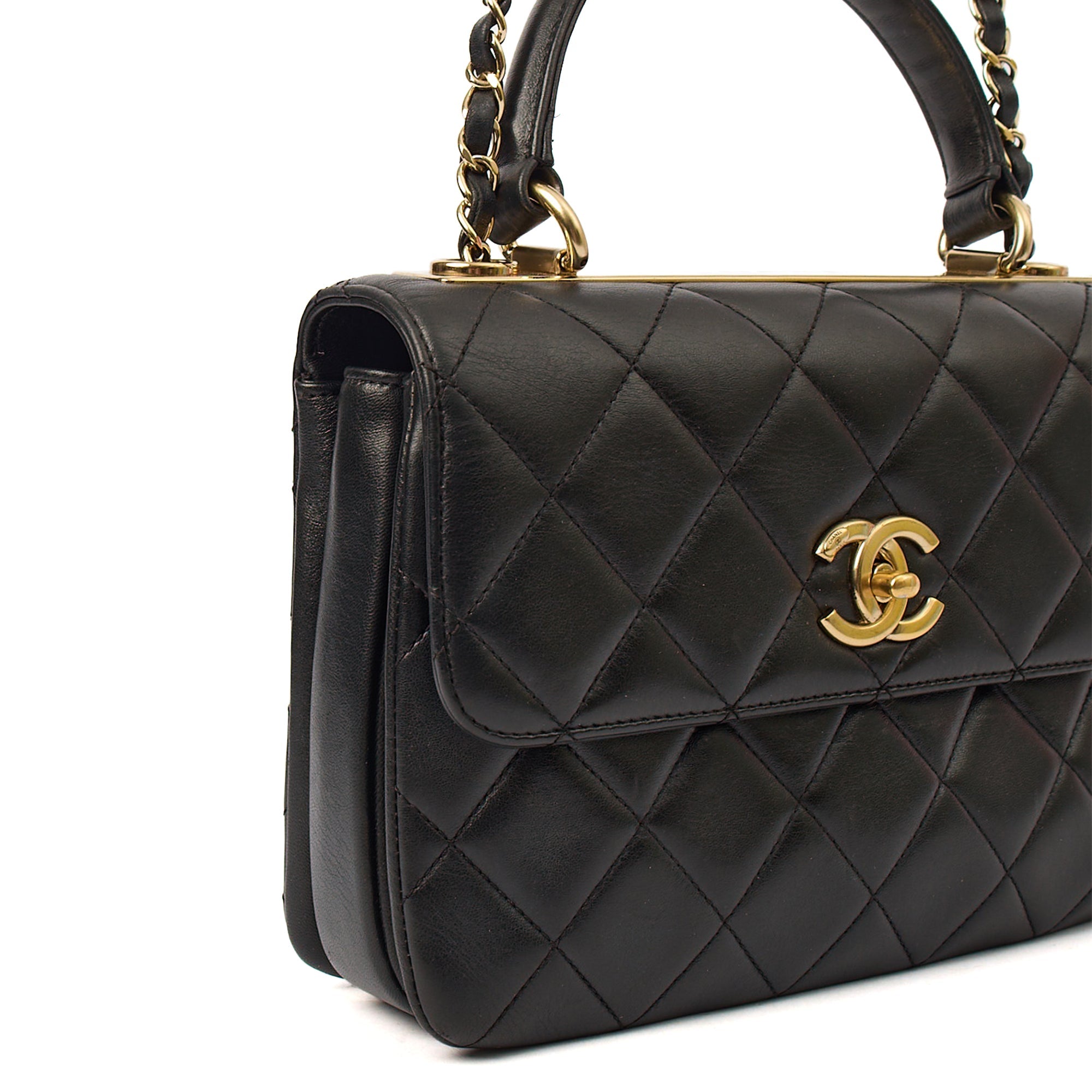 Chanel Tote Trendy CC in Black, Lambskin Leather — Lifestyle View