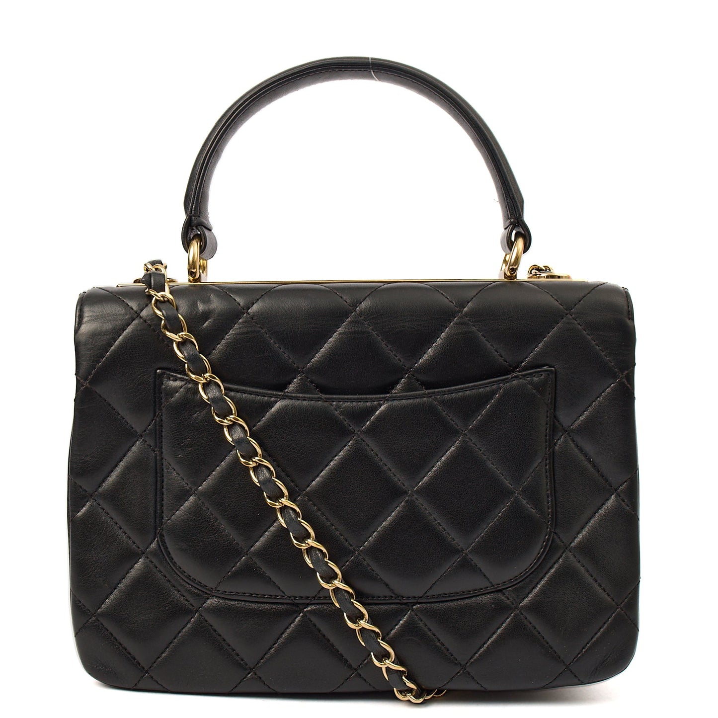 Chanel Tote Trendy CC in Black, Lambskin Leather — Top View