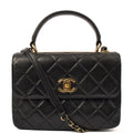 Chanel Tote Trendy CC in Black, Lambskin Leather — Front View