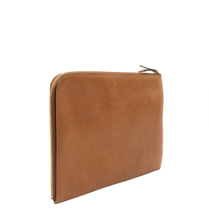 Mulberry Clutch Pouch in Oak, Calfskin Leather — Side View
