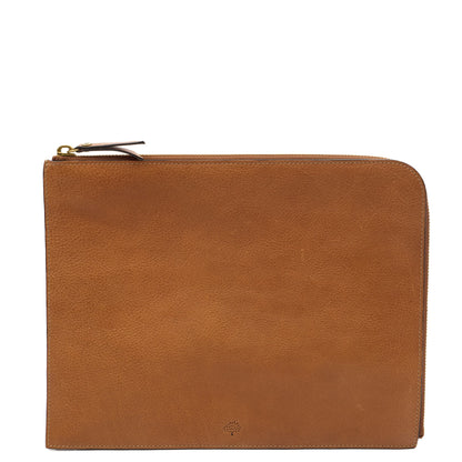 Mulberry Clutch Pouch in Oak, Calfskin Leather — Front View
