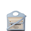 Burberry Top Handle Two-Tone Pocket Bag - Medium in Blue, Leather — Front View
