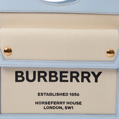 Burberry Top Handle Two-Tone Pocket Bag - Medium in Blue, Leather — Alternate View 12