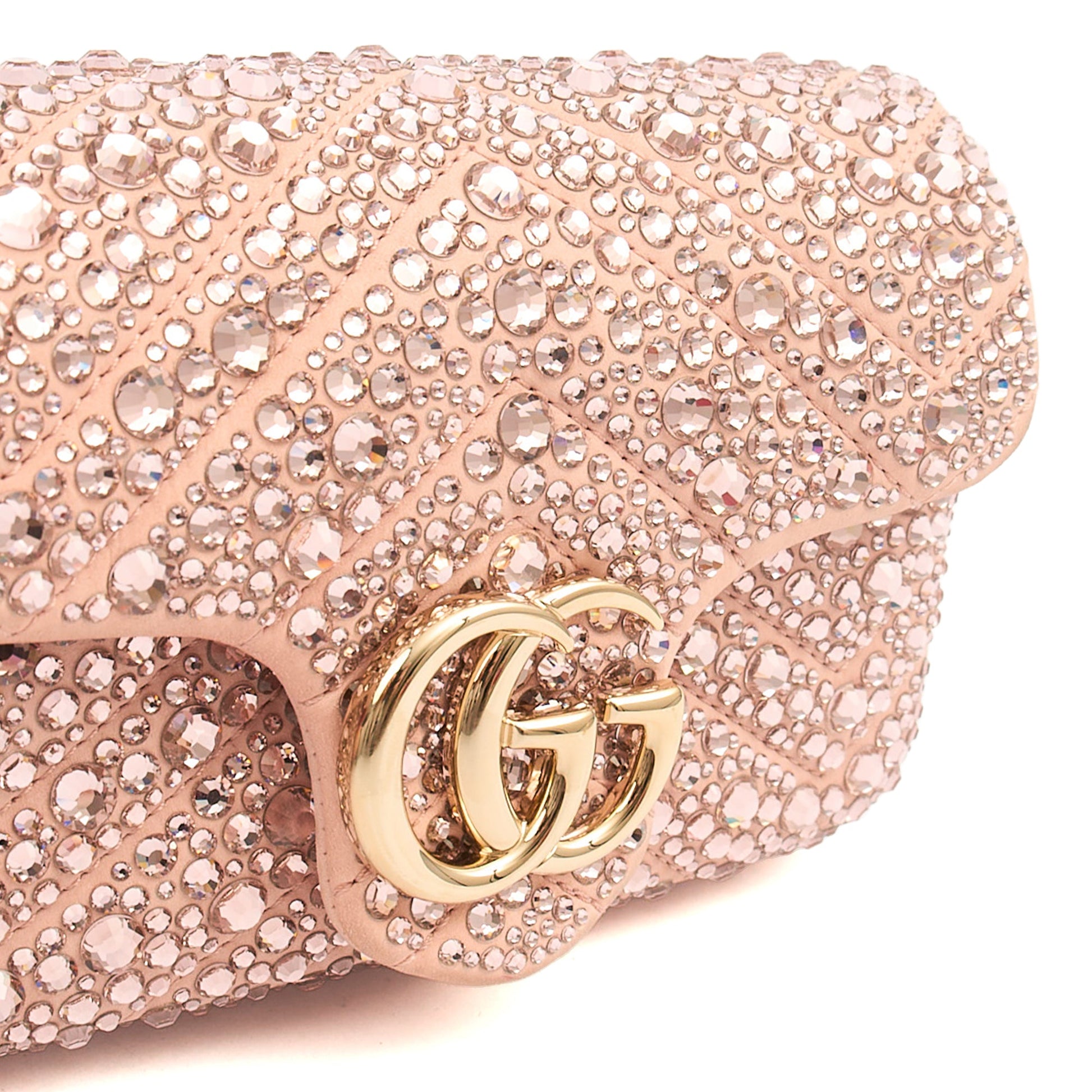 Gucci Cross Body Marmont Shoulder Bag - Small in Pink, Leather — Detail View
