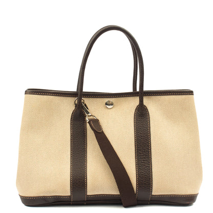 Hermes Garden Tote 30 in Brown, Canvas — Alternate View 23
