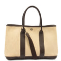 Hermes Garden Tote 30 in Brown, Canvas — Front View