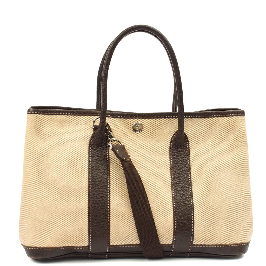Hermes Garden Tote 30 in Brown, Canvas — Alternate View 11