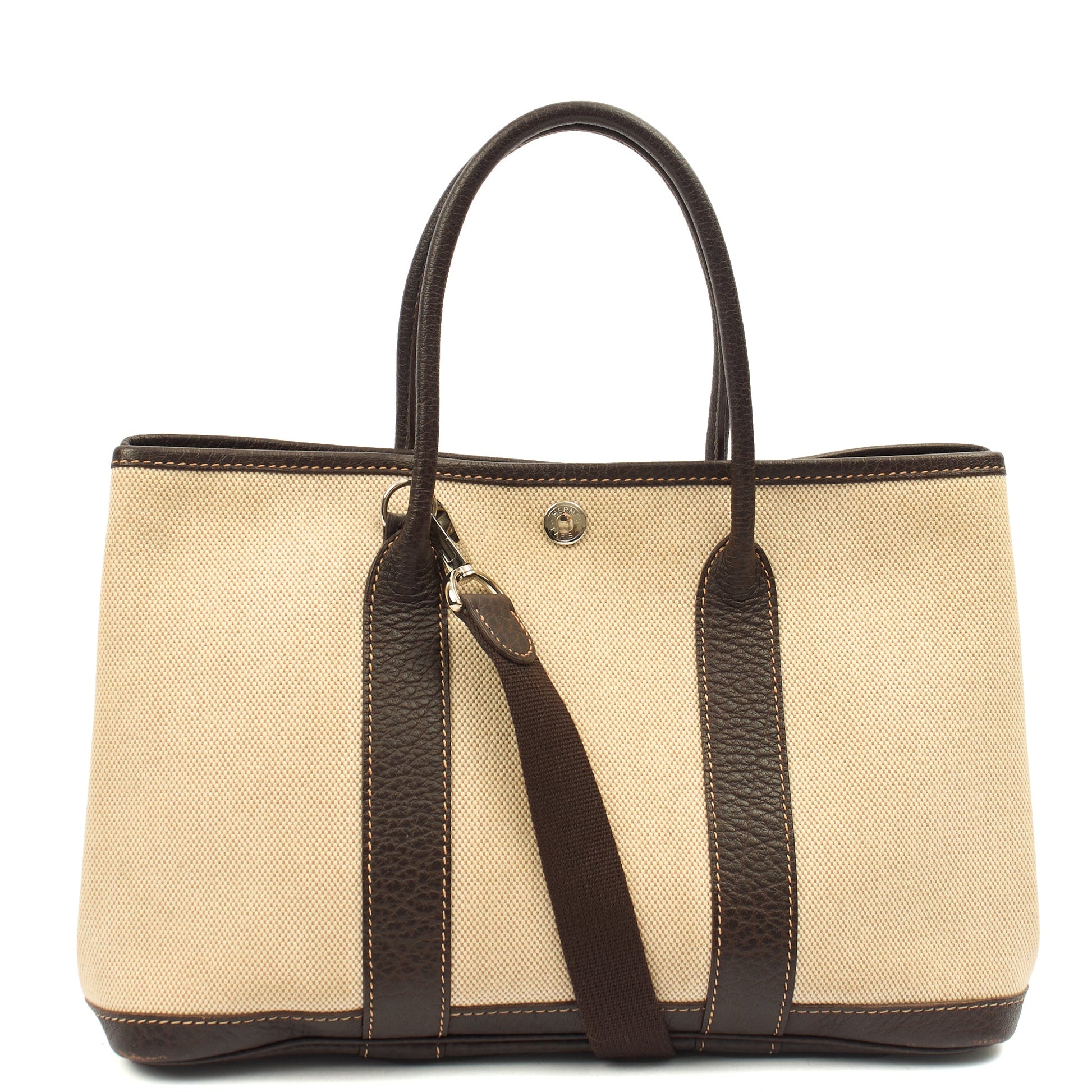 Hermes Garden Tote 30 in Brown, Canvas — Alternate View 21