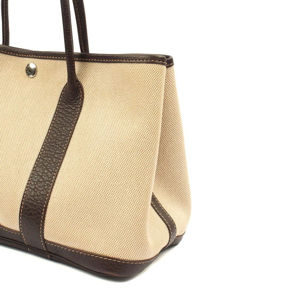 Hermes Garden Tote 30 in Brown, Canvas — Alternate View 15