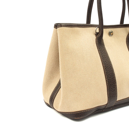 Hermes Garden Tote 30 in Brown, Canvas — Alternate View 7