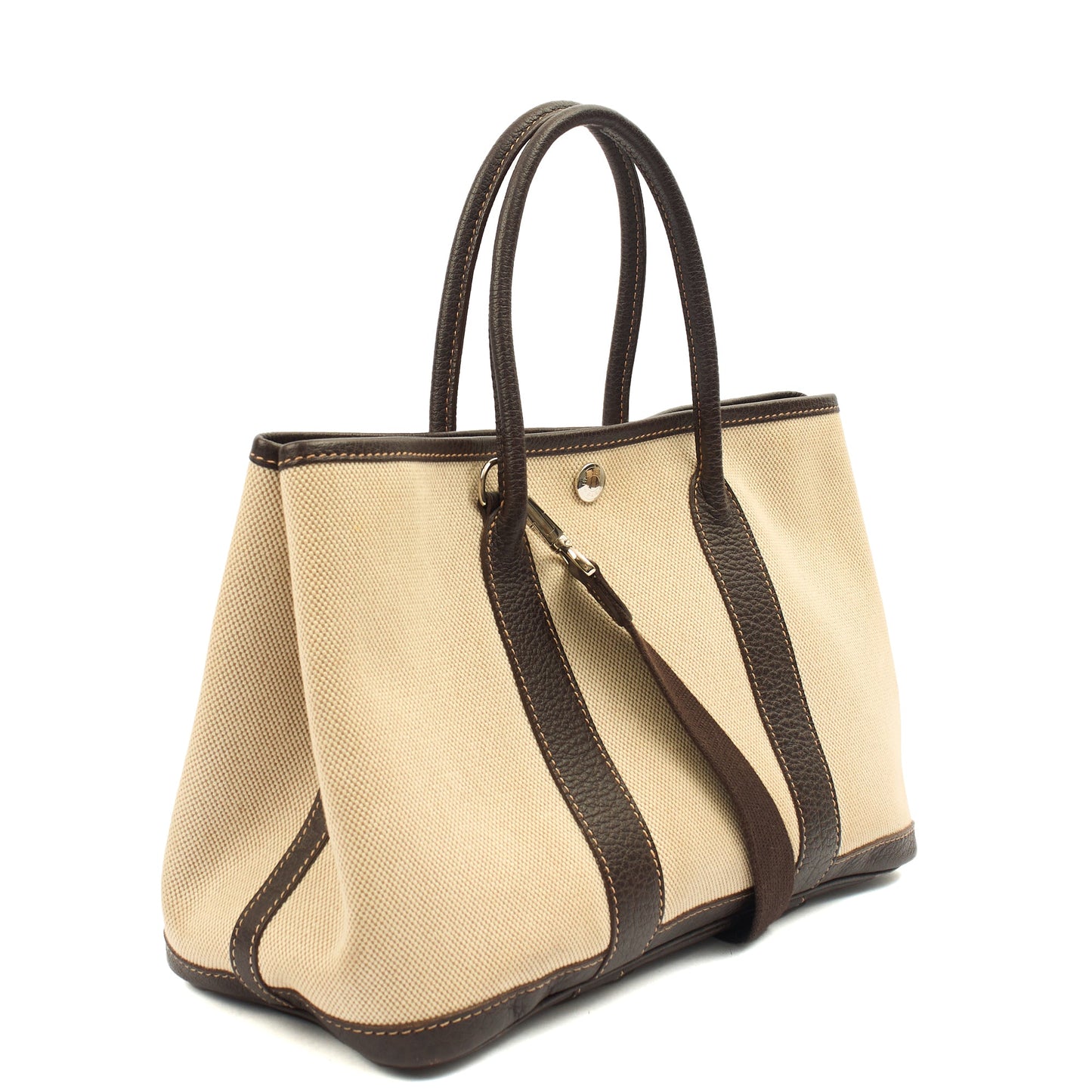 Hermes Garden Tote 30 in Brown, Canvas — Alternate View 12