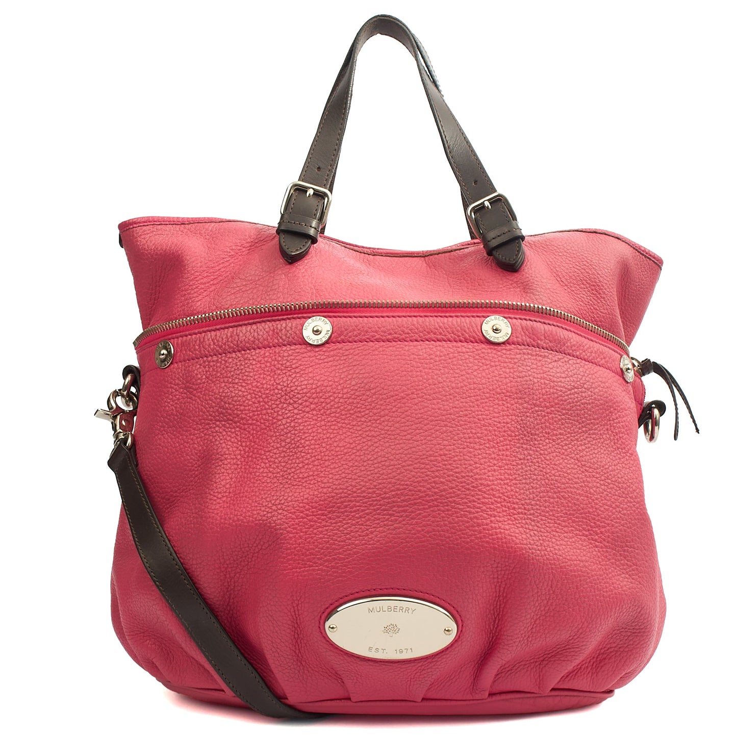 Mulberry Cross Body Mitzy Hobo in Pink, Calfskin Leather — Front View