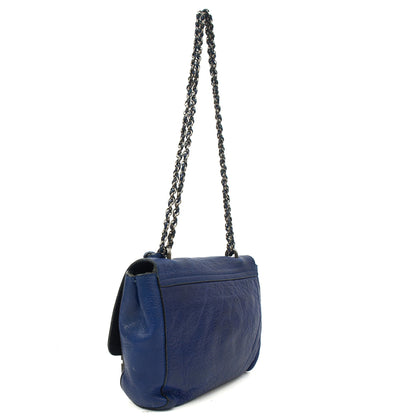 Mulberry Shoulder Bag Lily in Blue, Calfskin Leather — Side View