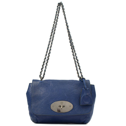 Mulberry Shoulder Bag Lily in Blue, Calfskin Leather — Front View
