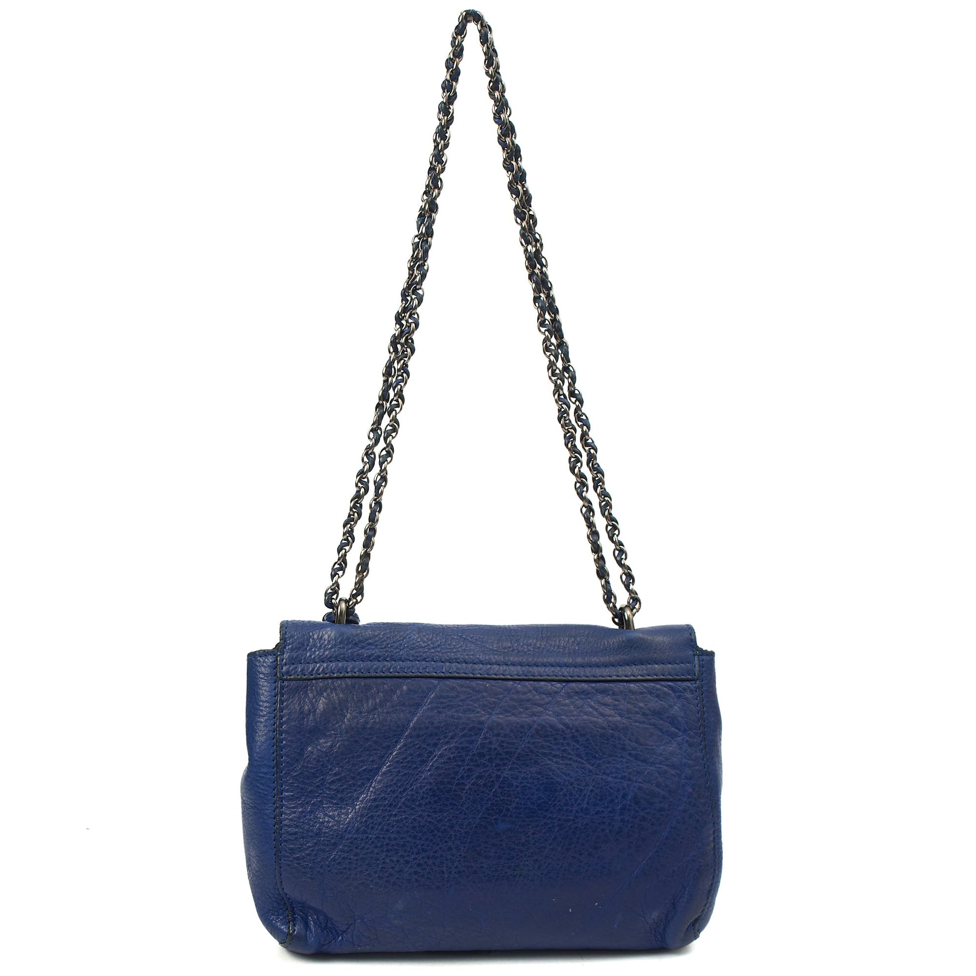 Mulberry Shoulder Bag Lily in Blue, Calfskin Leather — Back View