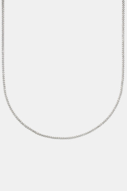 Cernucci Curb Chain - 2mm - White — 18" — Side View