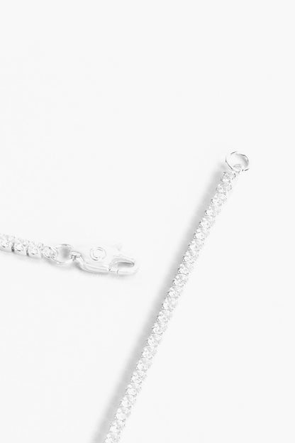 Cernucci Micro Tennis Bracelet - 2.5mm - White — 6" — Back View