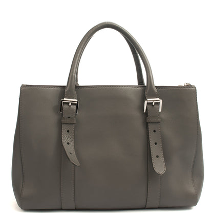 Mulberry Tote Bayswater Double Zip Tote in Pavement Grey, Leather — Back View