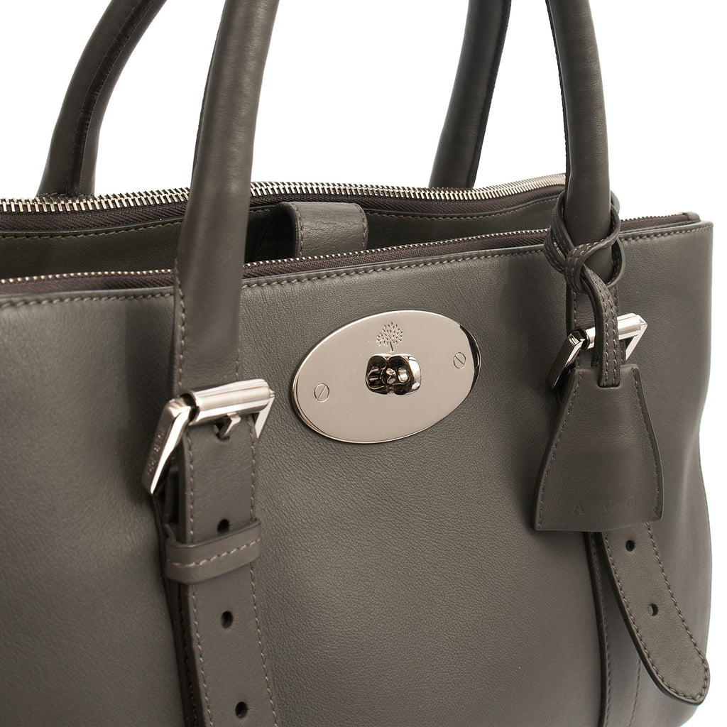 Mulberry Tote Bayswater Double Zip Tote in Pavement Grey, Leather — Lifestyle View