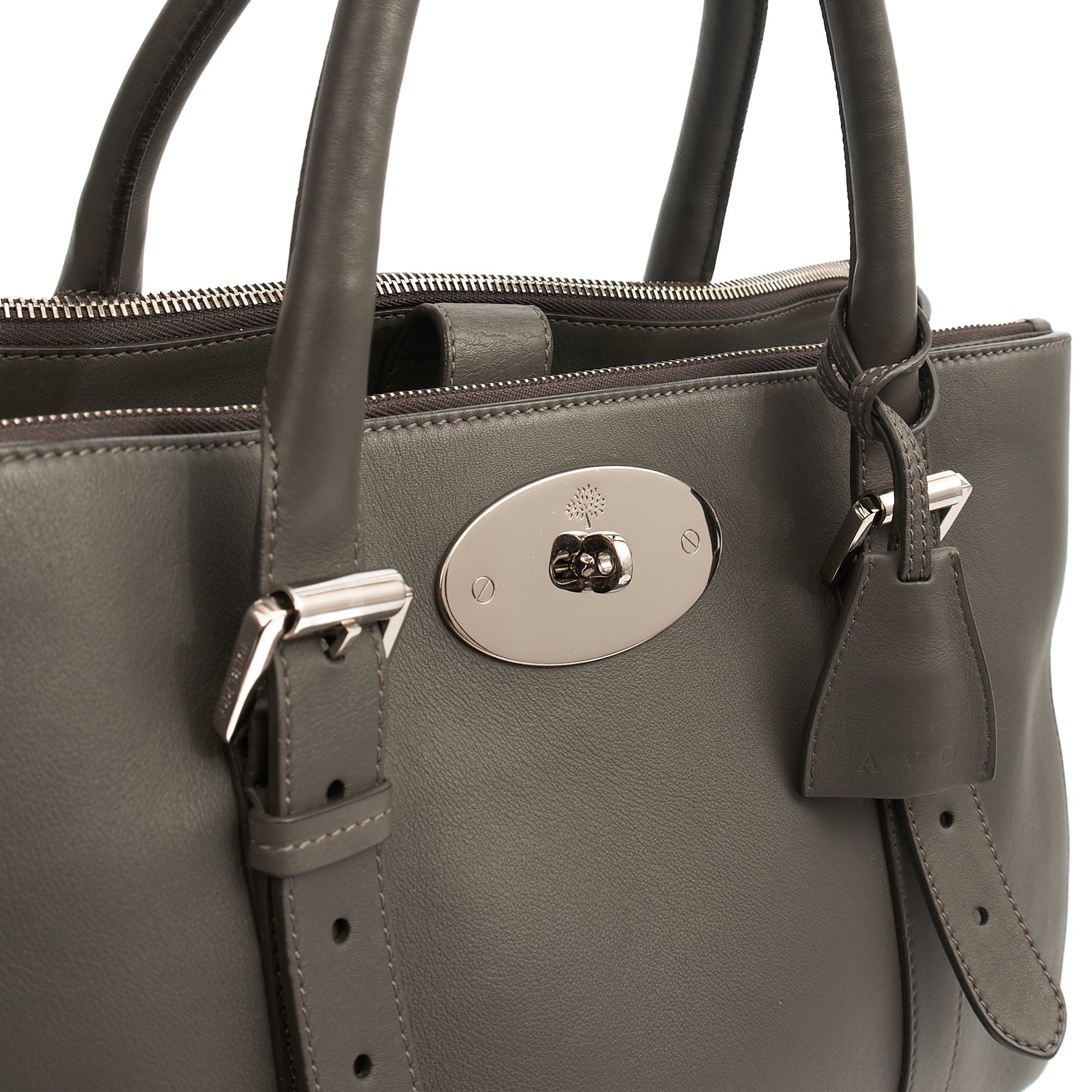 Mulberry Tote Bayswater Double Zip Tote in Pavement Grey, Leather — Alternate View 18