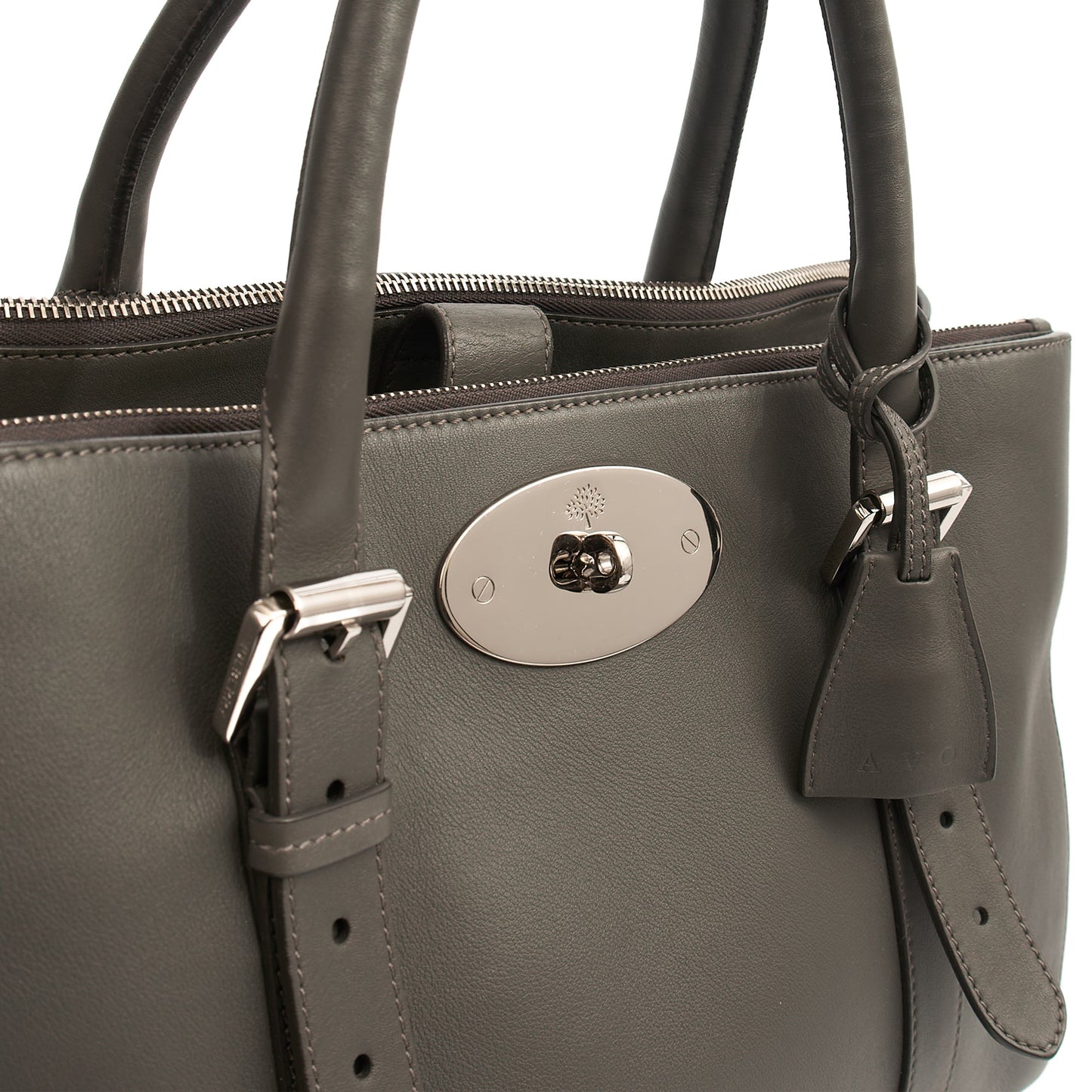Mulberry Tote Bayswater Double Zip Tote in Pavement Grey, Leather — Alternate View 12