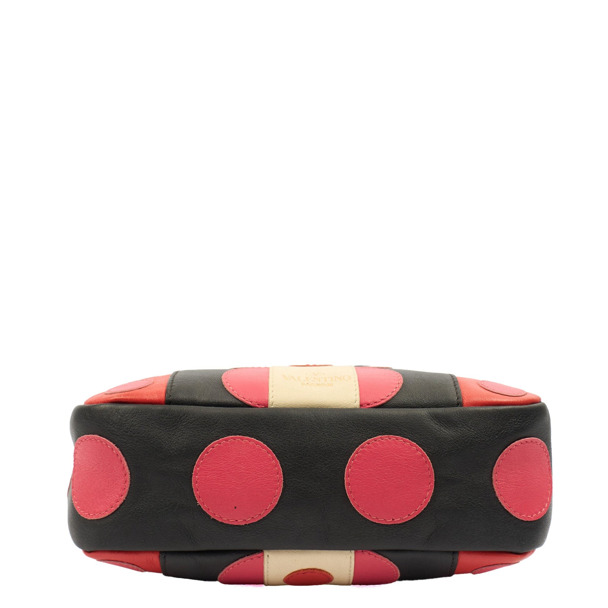Valentino Cross Body Garavani Carmen Polka Dot Camera Bag in Red, Leather — Detail View