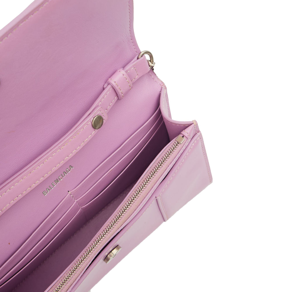 Balenciaga Cross Body Hourglass Wallet on Chain in Purple, Leather — Alternate View 12