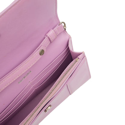 Balenciaga Cross Body Hourglass Wallet on Chain in Purple, Leather — Alternate View 19
