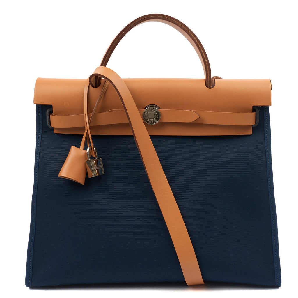 Hermes Tote Herbag Zip 31 in Bleu Électrique, Canvas — Alternate View 16