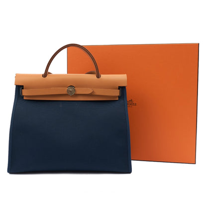 Hermes Tote Herbag Zip 31 in Bleu Électrique, Canvas — Alternate View 17