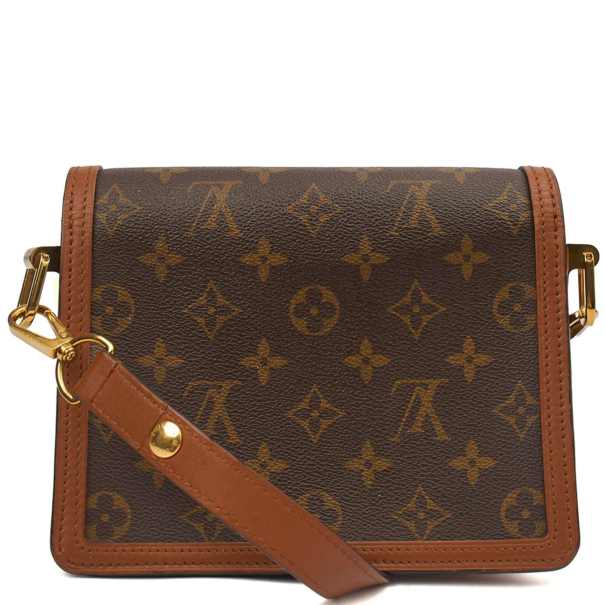 Louis Vuitton Cross Body Dauphine MM Bag in Reverse Monogram, Canvas — Back View