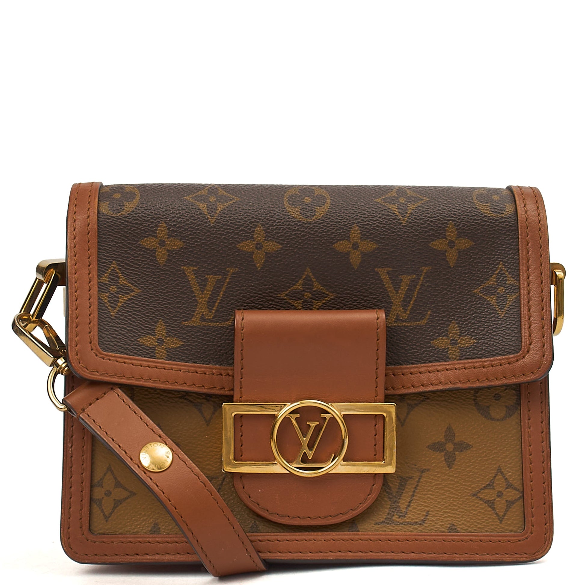 Louis Vuitton Cross Body Dauphine MM Bag in Reverse Monogram, Canvas — Alternate View 8