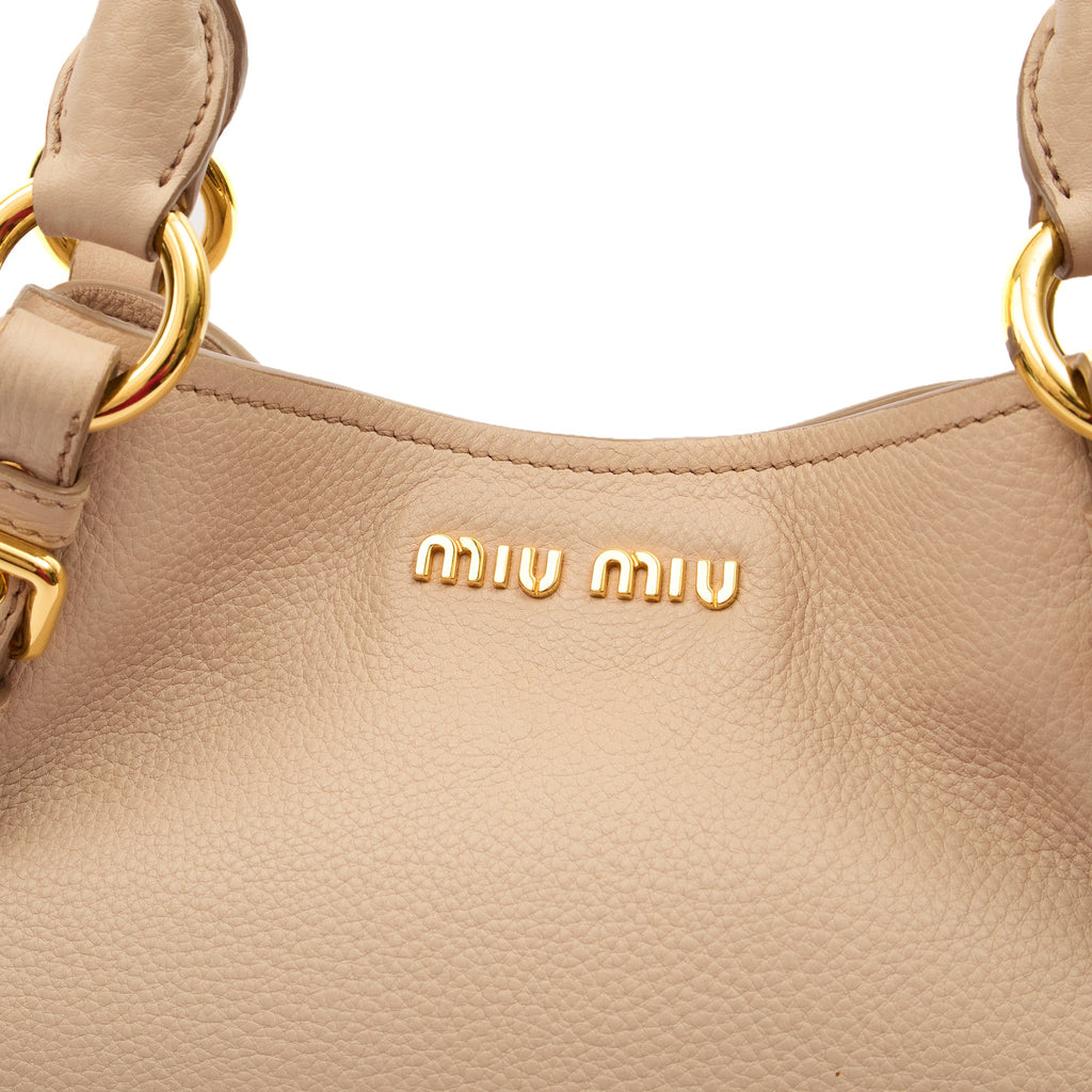 Miu Miu Cross Body Tote in Neutral, Leather — Alternate View 12