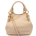 Miu Miu Cross Body Tote in Neutral, Leather — Front View