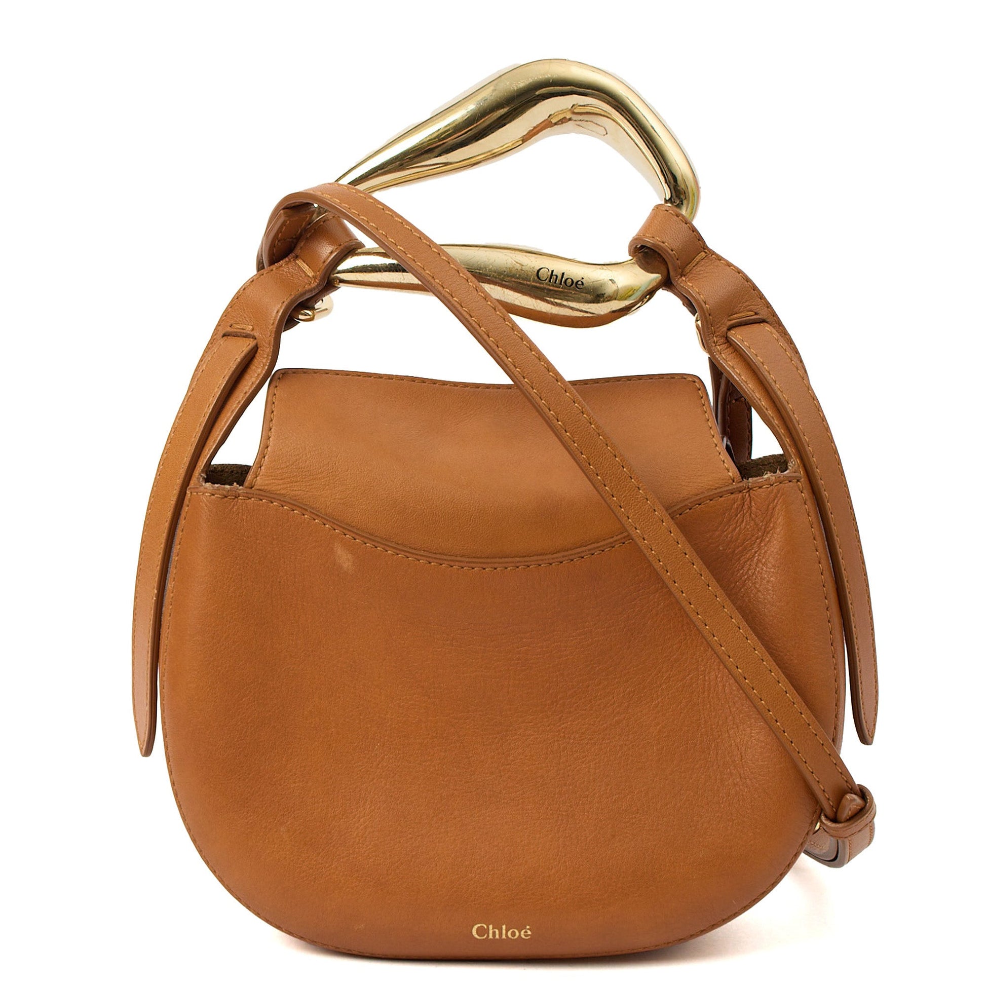 Chloe Cross Body Camel Kiss - Small in Brown, Leather — Front View