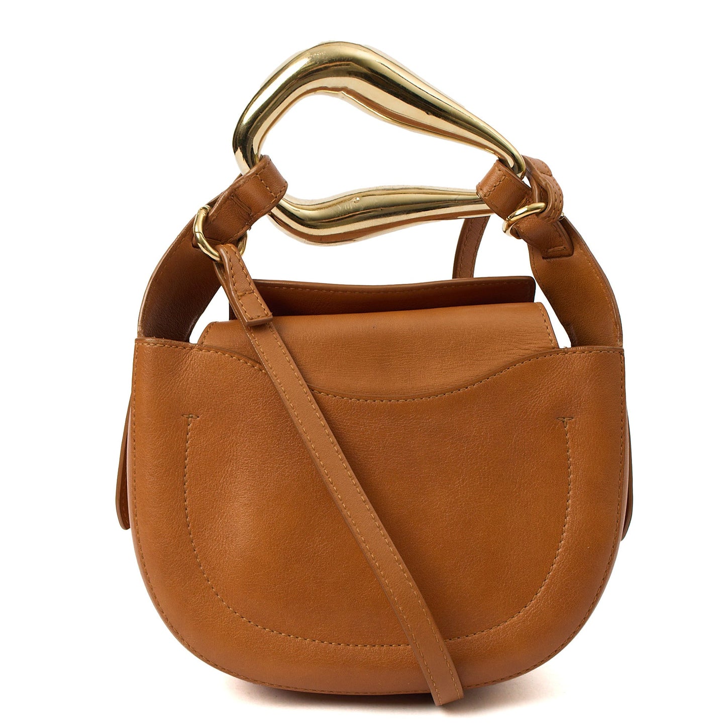 Chloe Cross Body Camel Kiss - Small in Brown, Leather — Top View