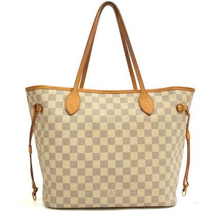 Louis Vuitton Tote Neverfull MM in Damier Azur, 35nis Leather — Alternate View 9