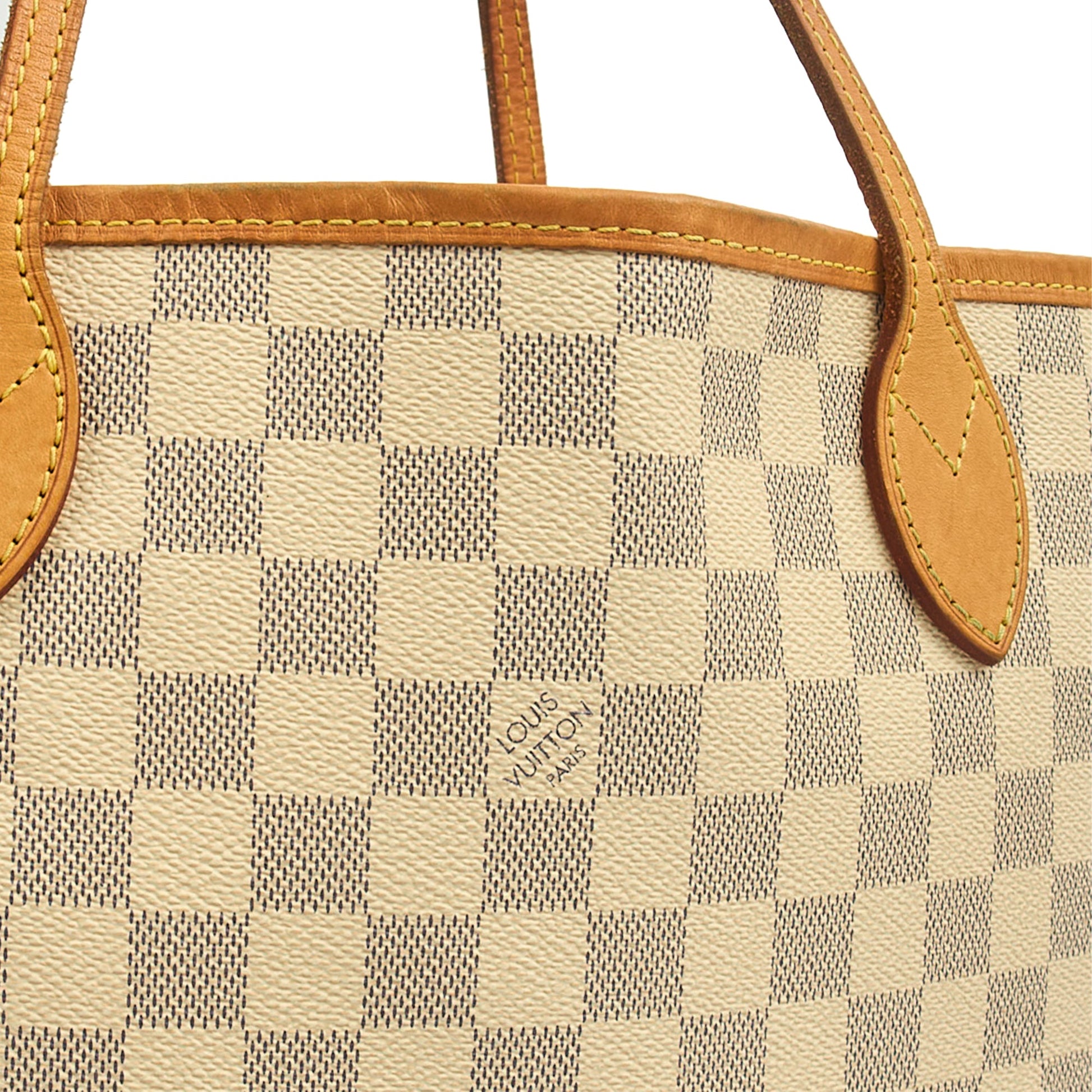 Louis Vuitton Tote Neverfull MM in Damier Azur, 35nis Leather — Alternate View 12