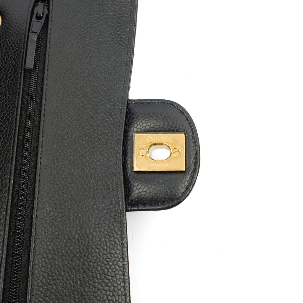Chanel Cross Body Classic Double Flap - Small in Black, Caviar Leather — Alternate View 8