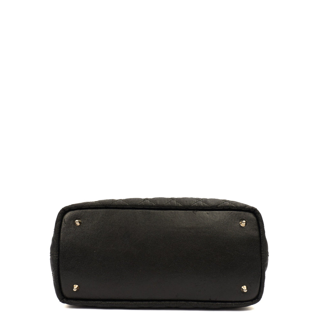 Christian Dior Tote Panarea Tote in Black, Coated Canvas — Top View