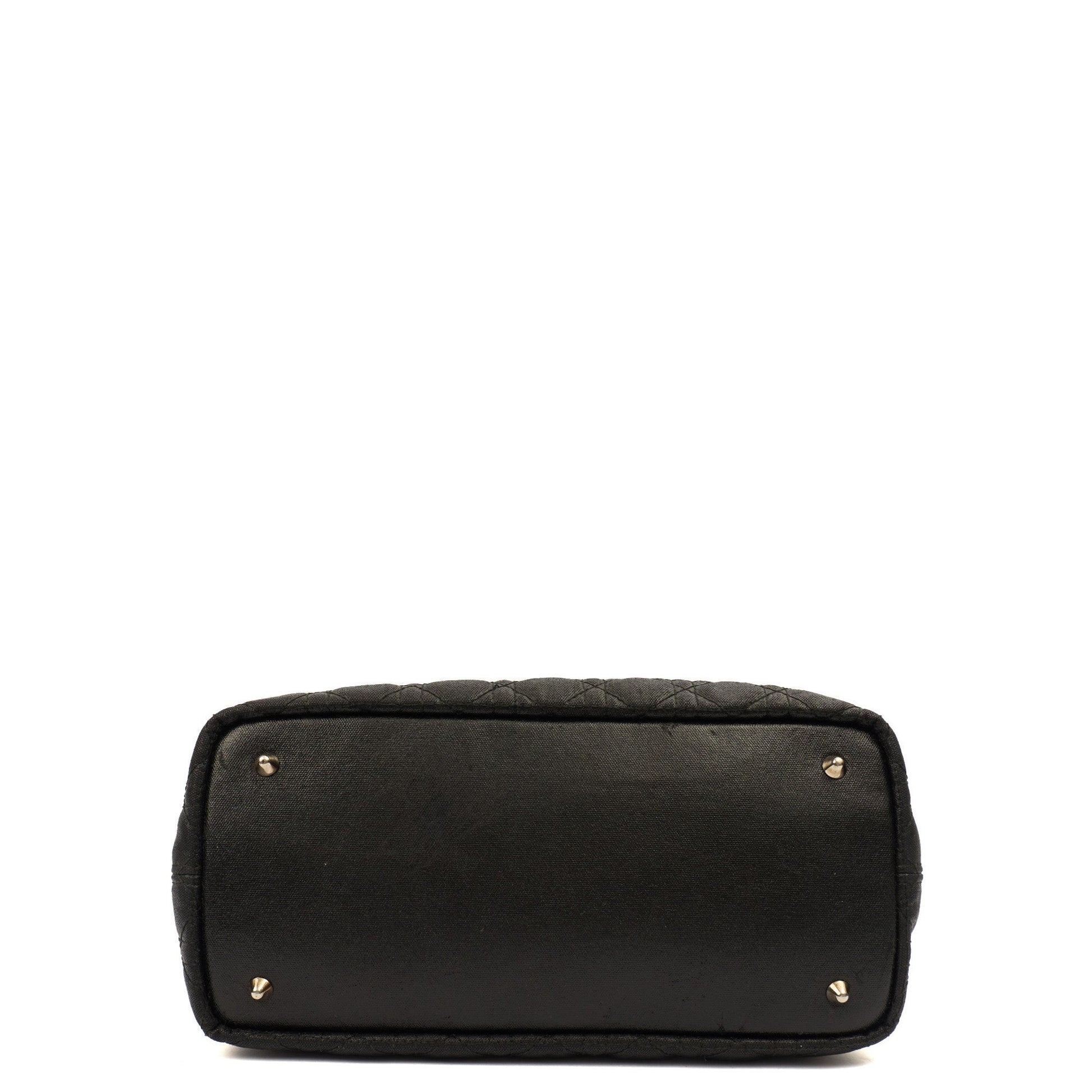 Christian Dior Tote Panarea Tote in Black, Coated Canvas — Top View