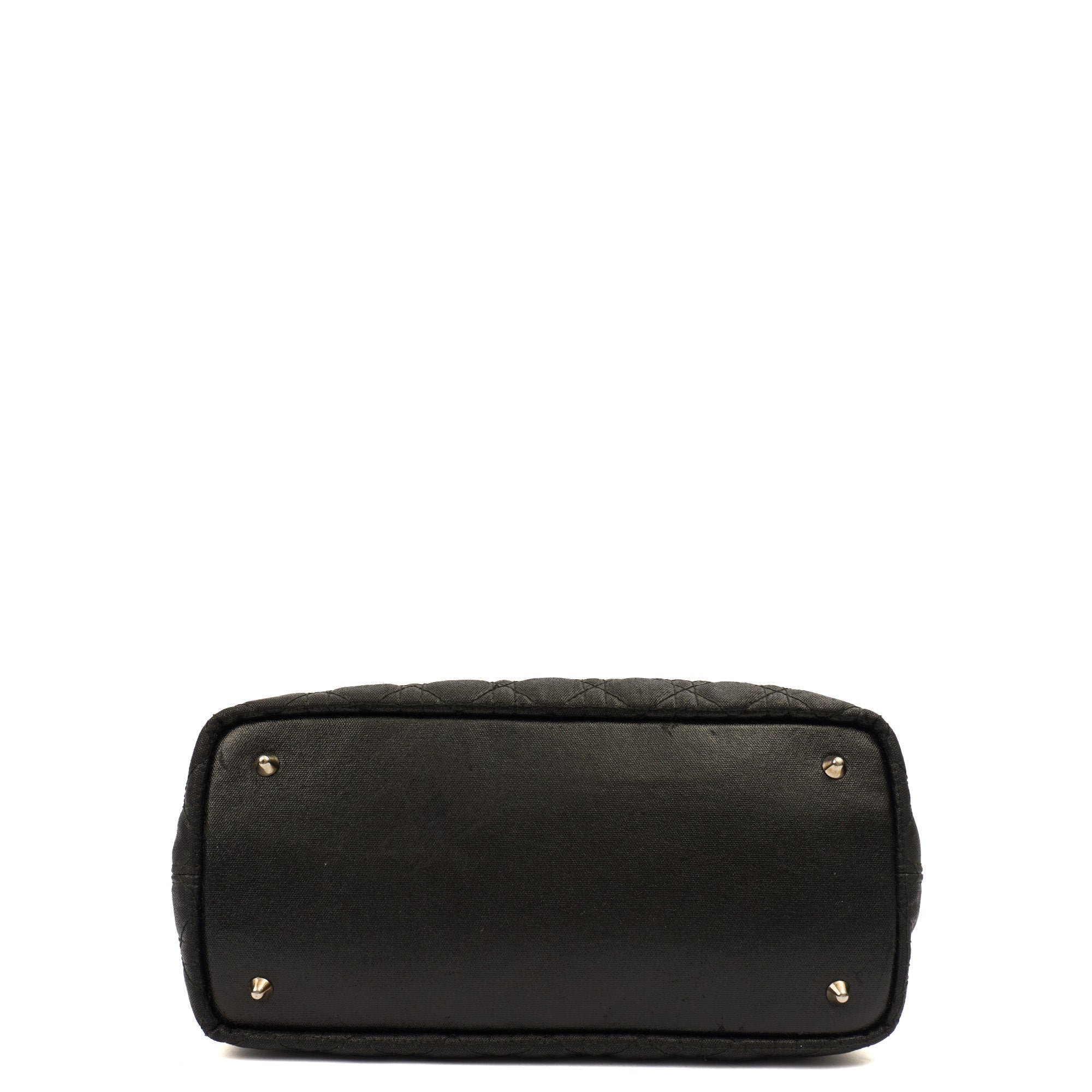 Christian Dior Tote Panarea Tote in Black, Coated Canvas — Top View