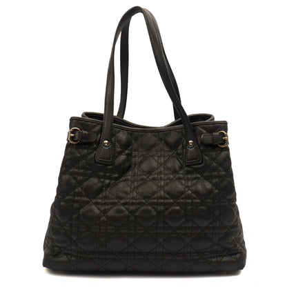 Christian Dior Tote Panarea Tote in Black, Coated Canvas — Back View