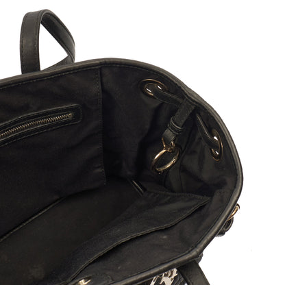 Christian Dior Tote Panarea Tote in Black, Coated Canvas — Detail View