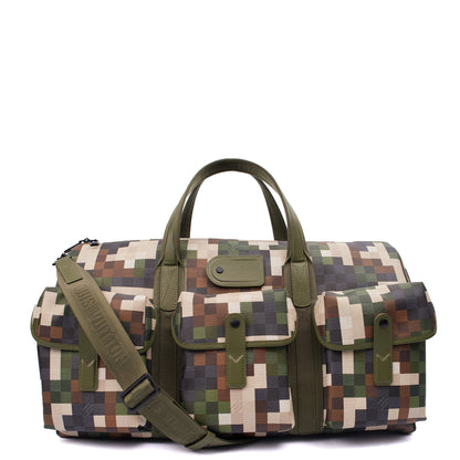 Louis Vuitton Soft Sided Keepall 55 Bandouliere in Damoflage, Canvas — Front View