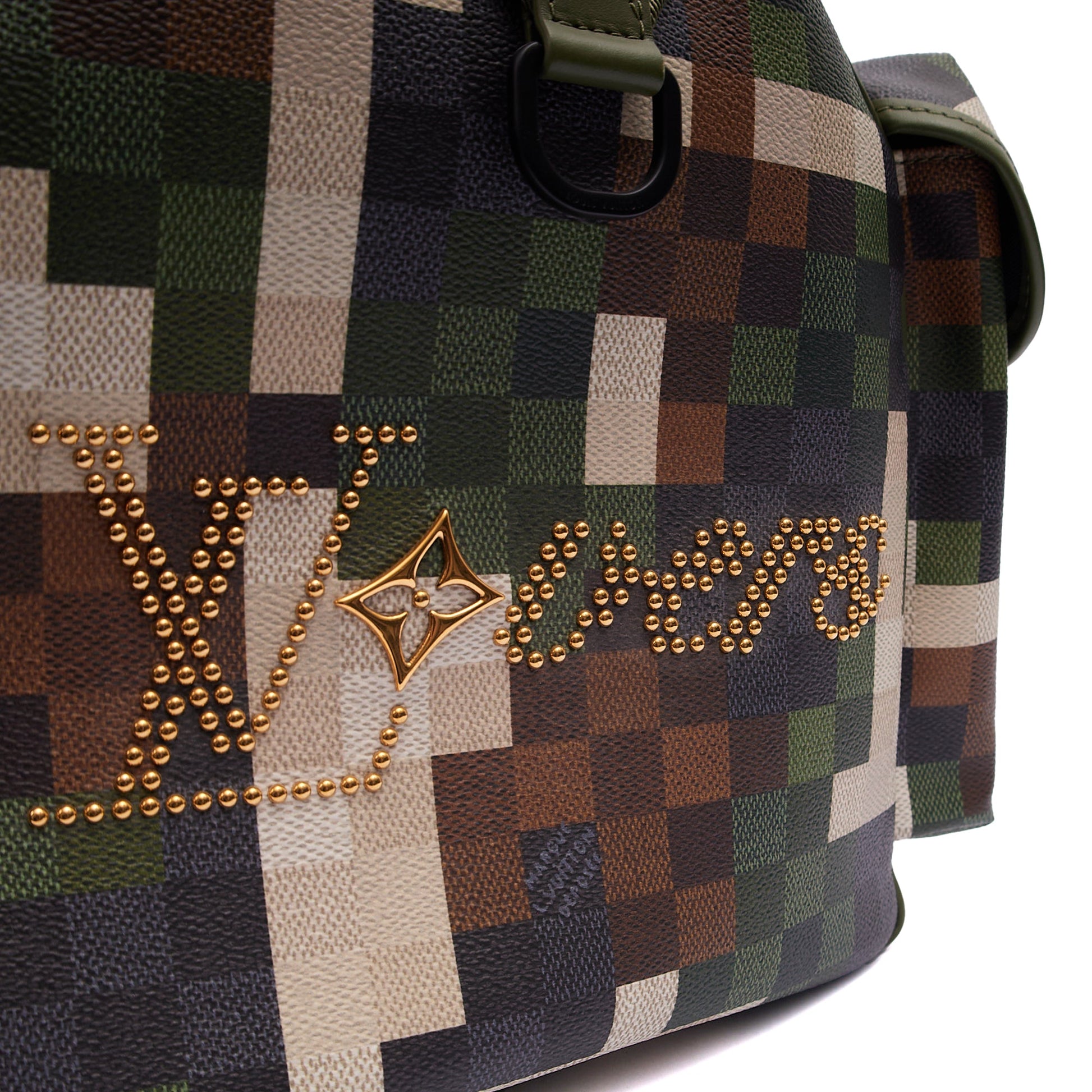 Louis Vuitton Soft Sided Keepall 55 Bandouliere in Damoflage, Canvas — Lifestyle View