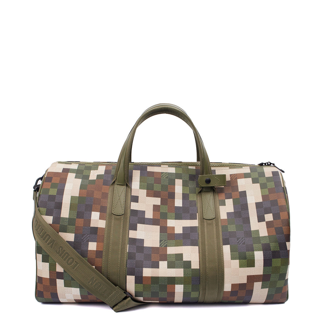 Louis Vuitton Soft Sided Keepall 55 Bandouliere in Damoflage, Canvas — Alternate View 12